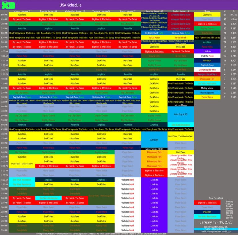 Disney XD schedule