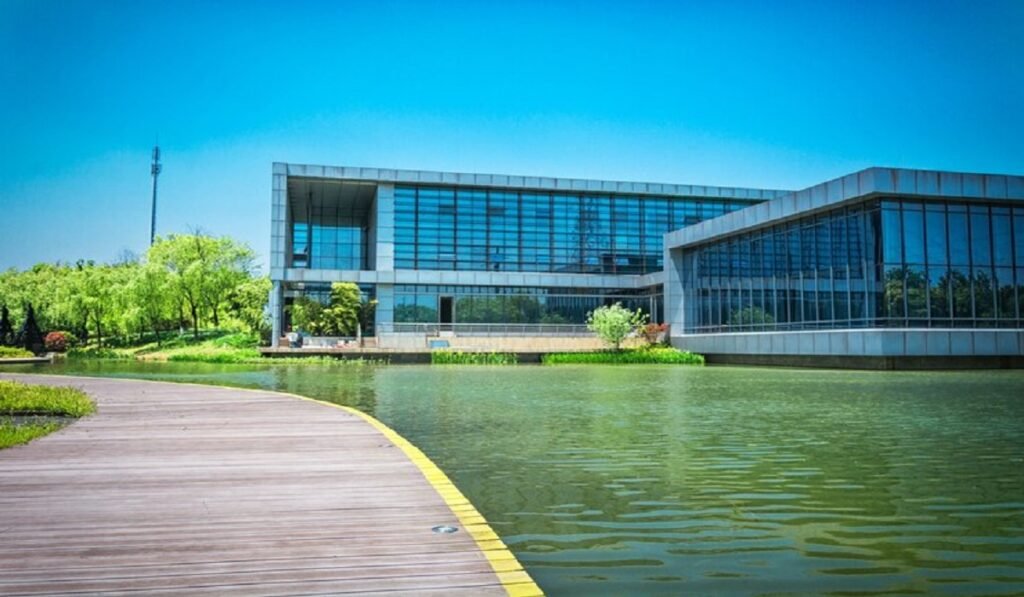 A landscape image of Coimbatore's EPBC building, symbolizing education, business, and community development.