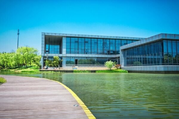 A landscape image of Coimbatore's EPBC building, symbolizing education, business, and community development.