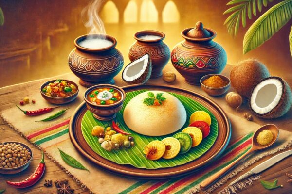 A vibrant depiction of bappam, showcasing its traditional preparation and cultural significance in regional cuisine.