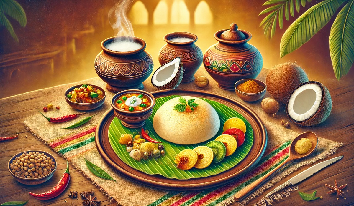 A vibrant depiction of bappam, showcasing its traditional preparation and cultural significance in regional cuisine.