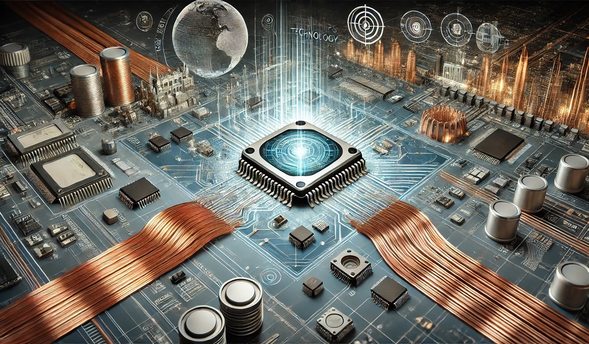 Copperchips technology interface showcasing electronic components and systems.