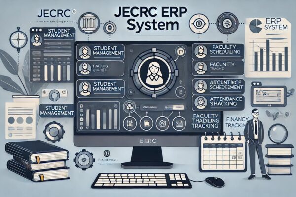 JECRC ERP system interface showcasing its features for streamlining educational management.