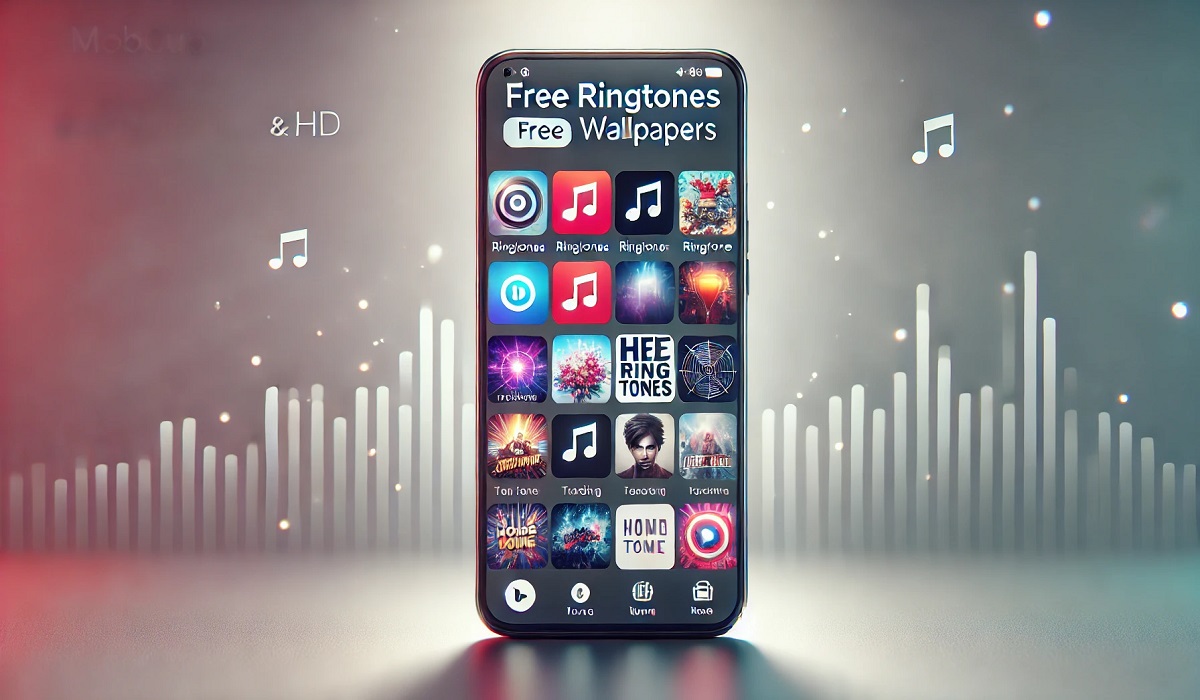 Mobcup app interface showcasing free ringtones and wallpapers