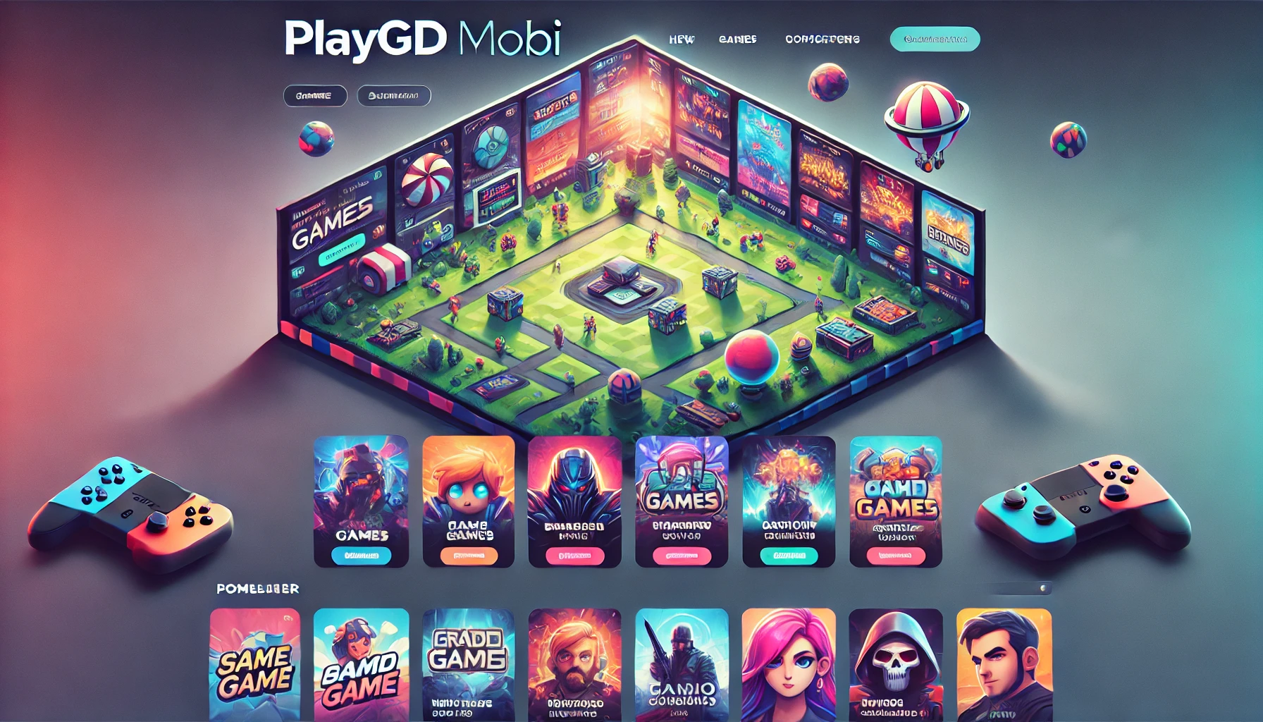 PlayGD Mobi gaming platform interface showcasing Golden Dragon's fish games and slot games with a user-friendly design and vibrant visuals.