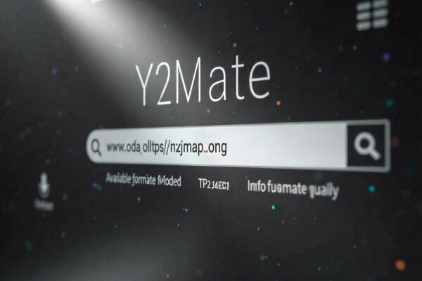 Y2Mate online video downloader interface with format options.