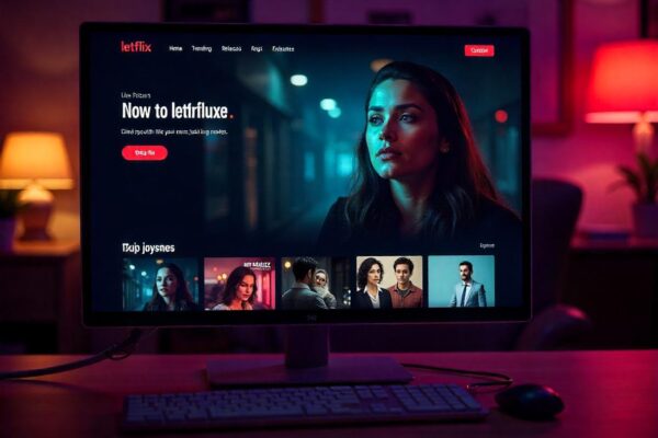 Letflix streaming platform homepage with movie and TV show collections.