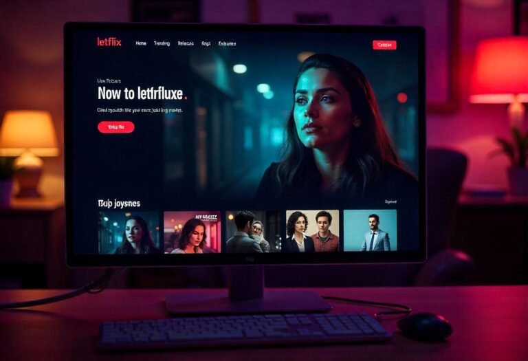 Letflix streaming platform homepage with movie and TV show collections.