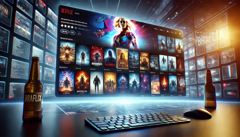 A streaming interface displaying a vast collection of movies and TV shows, representing the user-friendly experience and extensive content library of Braflix.